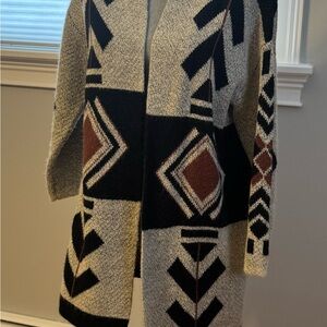 Debut Black and Brown Geometric Cardigan